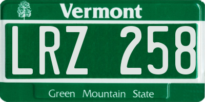VT license plate LRZ258