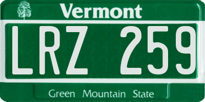 VT license plate LRZ259