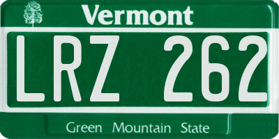 VT license plate LRZ262