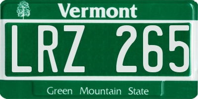 VT license plate LRZ265