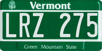 VT license plate LRZ275