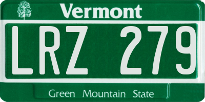 VT license plate LRZ279