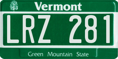 VT license plate LRZ281