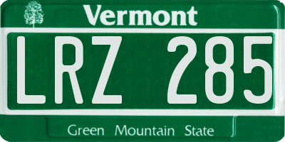 VT license plate LRZ285