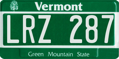 VT license plate LRZ287