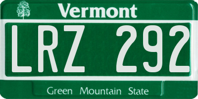 VT license plate LRZ292