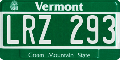 VT license plate LRZ293