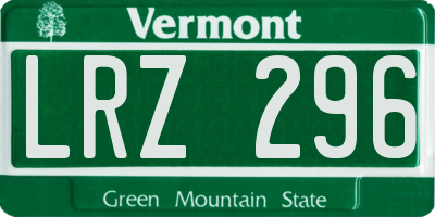 VT license plate LRZ296