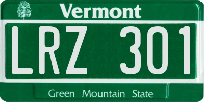 VT license plate LRZ301