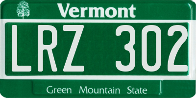VT license plate LRZ302