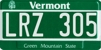 VT license plate LRZ305
