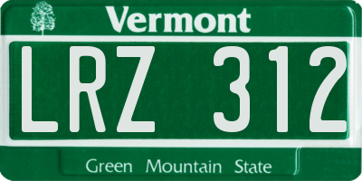 VT license plate LRZ312