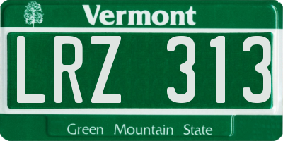 VT license plate LRZ313