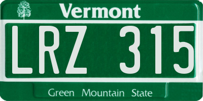 VT license plate LRZ315