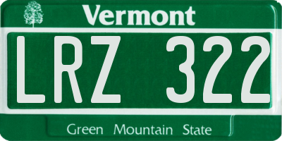 VT license plate LRZ322