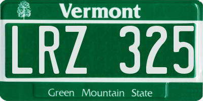 VT license plate LRZ325