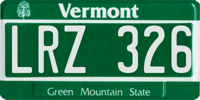 VT license plate LRZ326