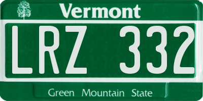 VT license plate LRZ332