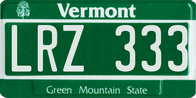 VT license plate LRZ333
