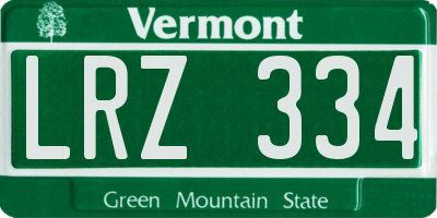 VT license plate LRZ334