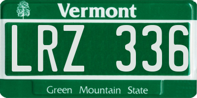 VT license plate LRZ336