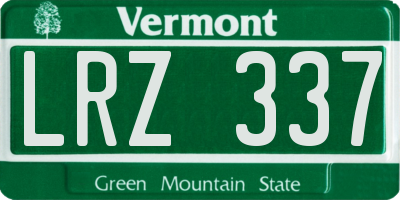 VT license plate LRZ337
