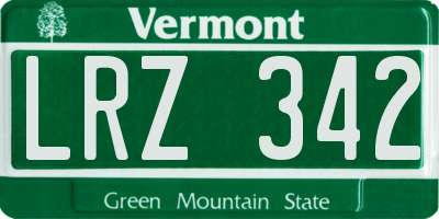 VT license plate LRZ342