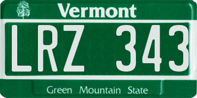 VT license plate LRZ343