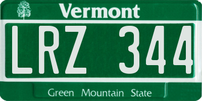 VT license plate LRZ344