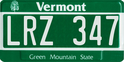 VT license plate LRZ347