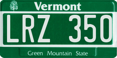 VT license plate LRZ350