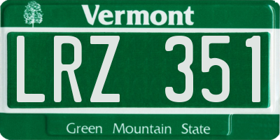 VT license plate LRZ351