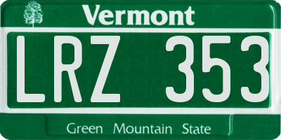 VT license plate LRZ353