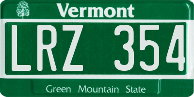 VT license plate LRZ354
