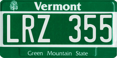 VT license plate LRZ355