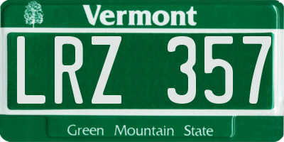 VT license plate LRZ357