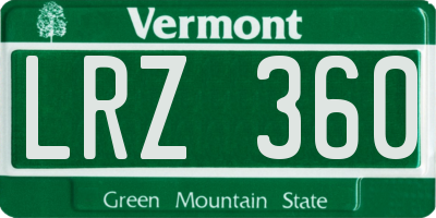VT license plate LRZ360