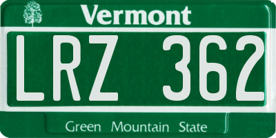 VT license plate LRZ362
