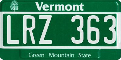 VT license plate LRZ363