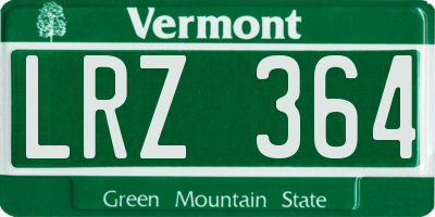 VT license plate LRZ364