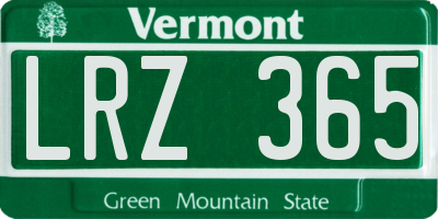 VT license plate LRZ365