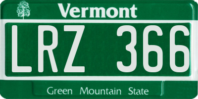 VT license plate LRZ366