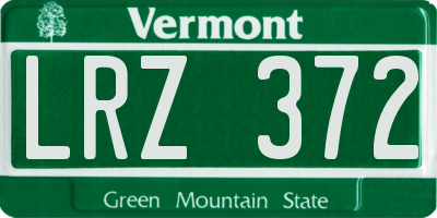 VT license plate LRZ372