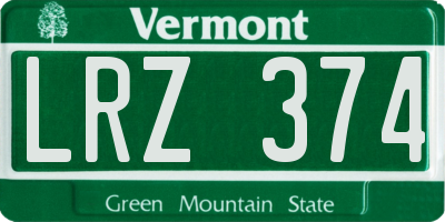 VT license plate LRZ374