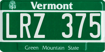 VT license plate LRZ375