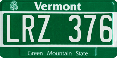 VT license plate LRZ376