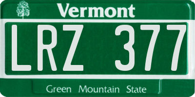 VT license plate LRZ377