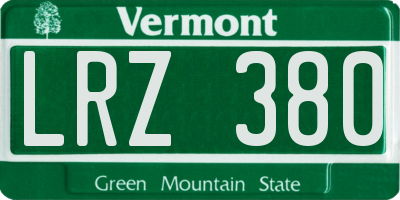 VT license plate LRZ380