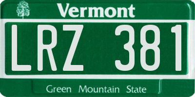 VT license plate LRZ381