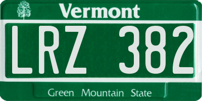 VT license plate LRZ382